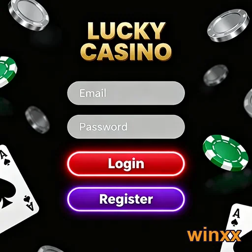 Tela de cadastro do Winxx Lucky Casino, mostrando opções para criar uma conta.